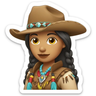 native american cowgirl sticker