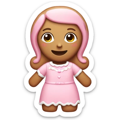 pastel pink gingerbread girl sticker