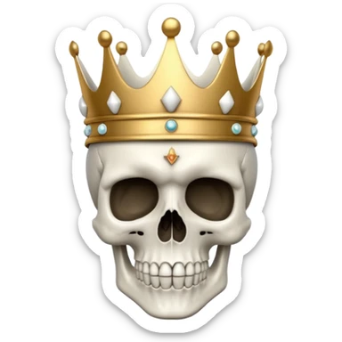 Skull with Crown PNG sticker