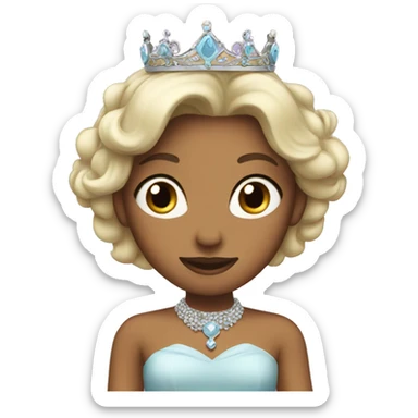 princess with tiara and high necked dress sticker