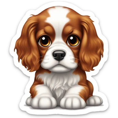 Baby and child dog cavalier king charles tricolor sticker