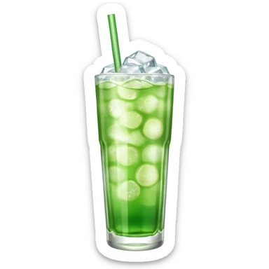 Japanese cream soda green on a glass with ice

 sticker