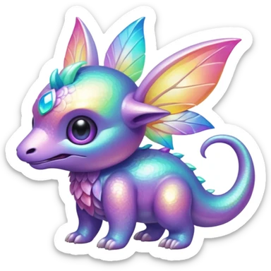 Epic shiny iridescent colorful pastel complex detailed aesthetic-scenic-Fakémon-creature sticker
