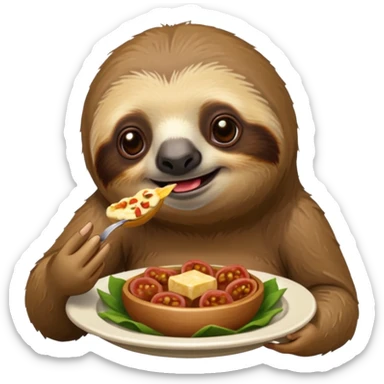 A sloth eating some Spanish tapas sticker