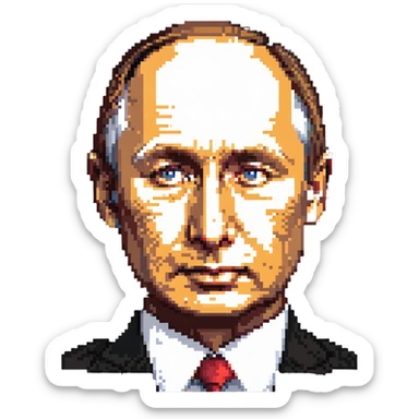 Vladimir Putin face with serious expression sticker