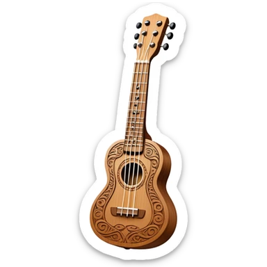 Ukulele with Polynesian carvings sticker