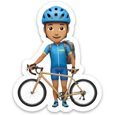Cyclist with backpack sticker