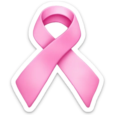 a single big pink ribbon breast cancer in the center sticker
