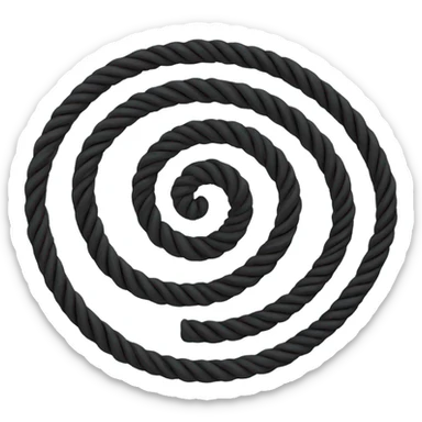 spinning rope, black, spiral sticker