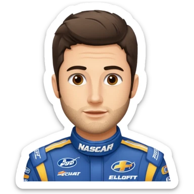 chase elliott nascar driver with heavy stubble  sticker