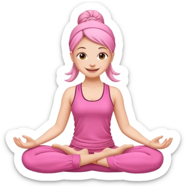 yoga girl /wearing pink cloth sticker