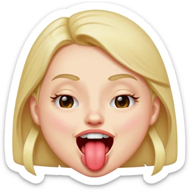 original emoji look with winkey face tongue out and cringey sticker