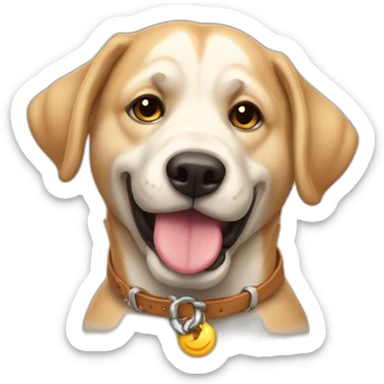 Perro amarrado a cadena grande  sticker