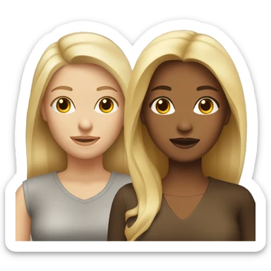 One blond Woman and one Brown Haie Woman  sticker