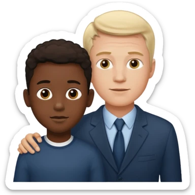 Tall white guy with dwarf black kid sticker