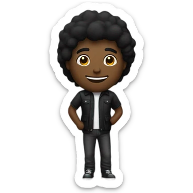 Homme noir écoute de la musique sticker