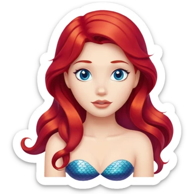 Ariel mermaid with red hair sticker