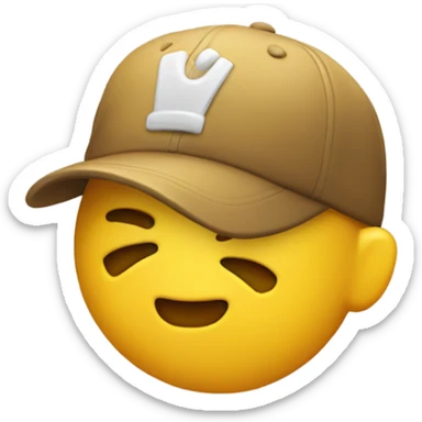 Regular yellow emoji with a cap 🧢  sticker