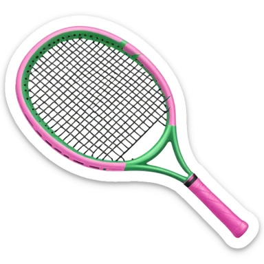 green padel racquet with pink P in the middle sticker