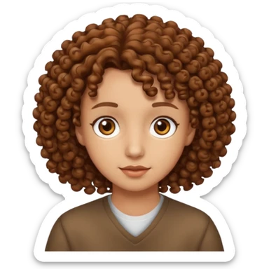 Nano con capelli ricci marroni, occhi marroni sticker