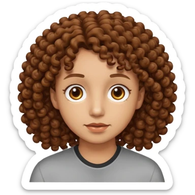 Nano con capelli ricci marroni, occhi marroni sticker