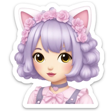 Pastel Edgy Kawaii Cute Beautiful Elegant Pretty Anime Punk Lolita Catgirl sticker