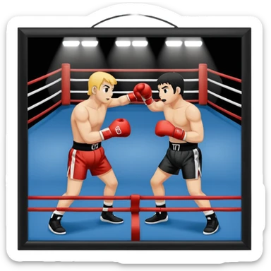 the number 6 and the number 7 fighting in a boxing ring sticker