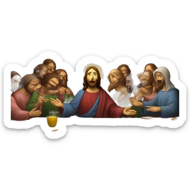jesus in las supper from da vinci's painting sticker