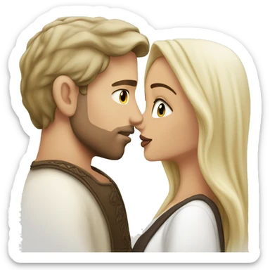 White blonde man kissing arab girl sticker
