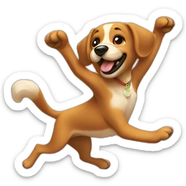 a dog dancing macarena sticker