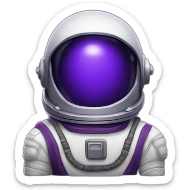 Purple astronaut villain white sticker