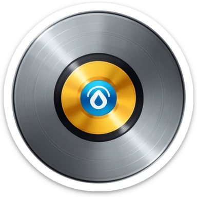 platinum vinyl with an apartment logo in the middle sticker