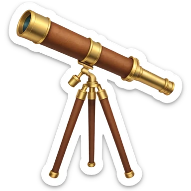pirate spyglass object icon, brass telescope, leather grip, 3D cartoon, mobile game icon style, centered, clean background, no text, no watermark
 sticker