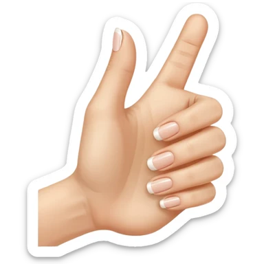 Thumbs up with long French manicure sticker