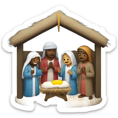 Nativity scene sticker