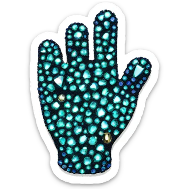 thumb down with the whole hand made from jewels sticker