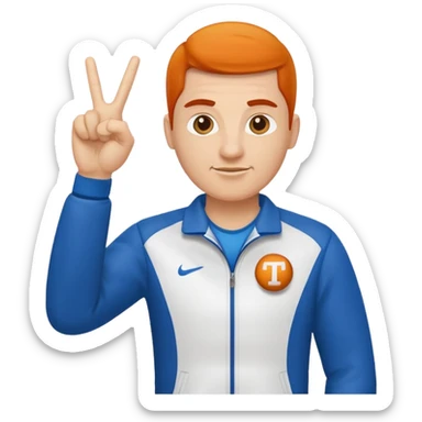 sports coach making T sign sticker
