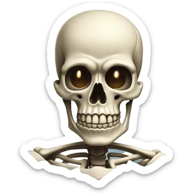 skeleton with exploded head sticker