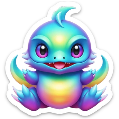 Epic divine legendary complex detailed iridescent gradients aesthetic-Fakémon-creature-scenery sticker