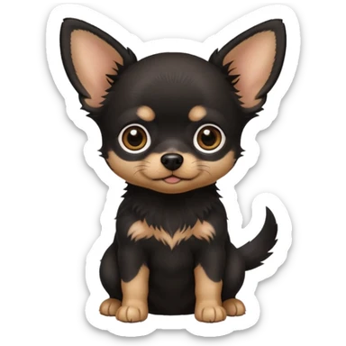 black chihuahua baby dog sticker