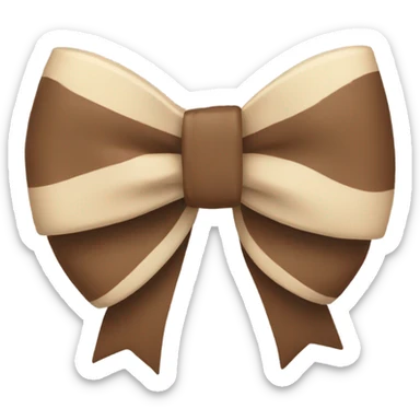brown bow with beige star sticker