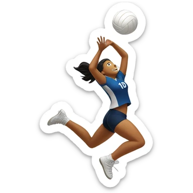 a volleyball player jumping and spiking a volleyball down sticker
