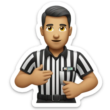 a soccer referee with a whistle sticker