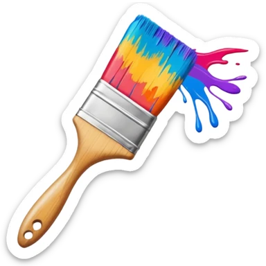 paintbrush with colorful paint emoji sticker