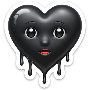 Black heart melt sticker