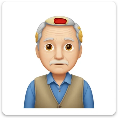 an older man wearing clothes that are too small for him sticker