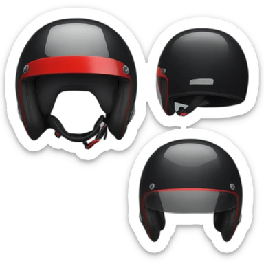black karting helmet with red visor sticker