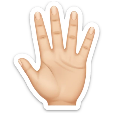 Make a hand (skin complexion) with 4 fingers up, with the thumb tuck in. I SAID 4 FINGERS UP AND THUMB TUCKED IN, NOT OUT sticker