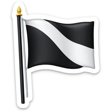 White flag with a black flag inside with a another white flag inside sticker
