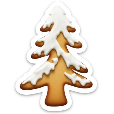 frosted gingerbread cookie shaped like a pine tree sticker